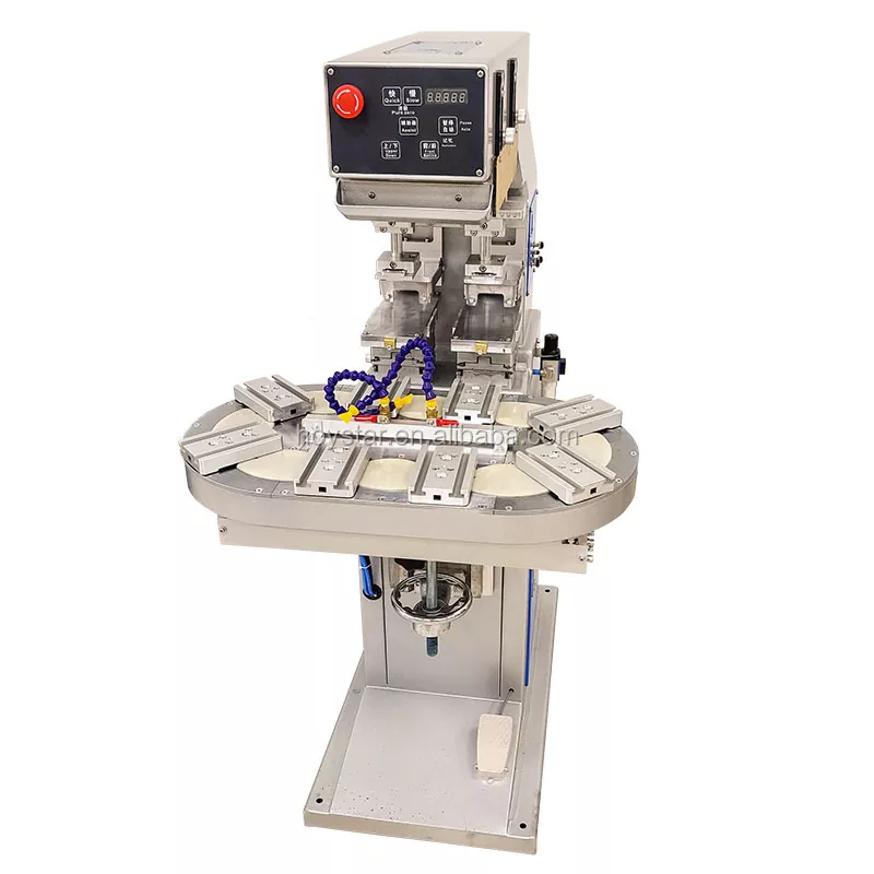 Bi koloretako mahai birakaria tampografikoa inprimatzeko makina